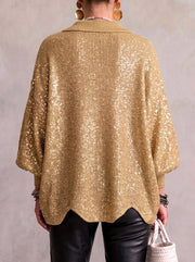 Cárdigan Mujer Oversize con Botones Metálicos