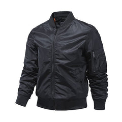 Men's Bomber Jacket - Ribbed Collar and Cuffs, Up to 5XL