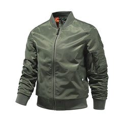 Men's Bomber Jacket - Ribbed Collar and Cuffs, Up to 5XL