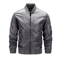 Men's Bomber Jacket - Ribbed Collar and Cuffs, Up to 5XL