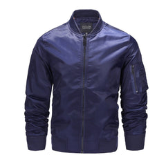 Men's Bomber Jacket - Ribbed Collar and Cuffs, Up to 5XL