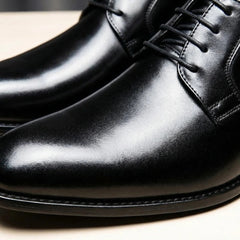 Blucher de Piel Hombre con Cordones y Punta Redonda