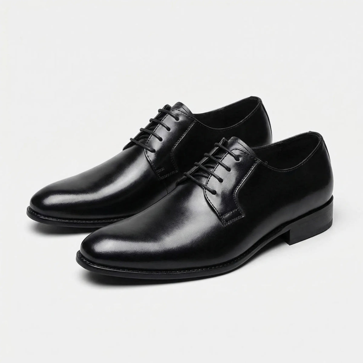 Blucher de Piel Hombre con Cordones y Punta Redonda