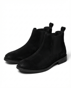Men's Faux Suede Chelsea Boots - Slip-On Ankle Boots