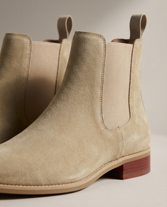 Men's Faux Suede Chelsea Boots - Slip-On Ankle Boots