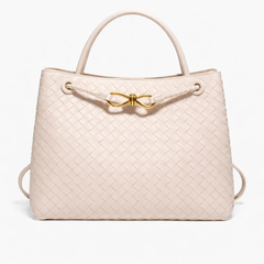Women's Woven Vegan Leather Tote Bag - Everyday Shoulder Bag