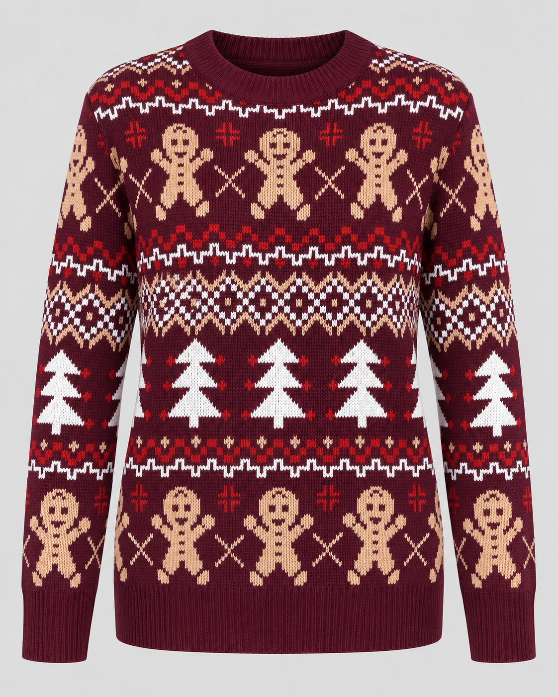 Women's Fair Isle Gingerbread Christmas Sweater