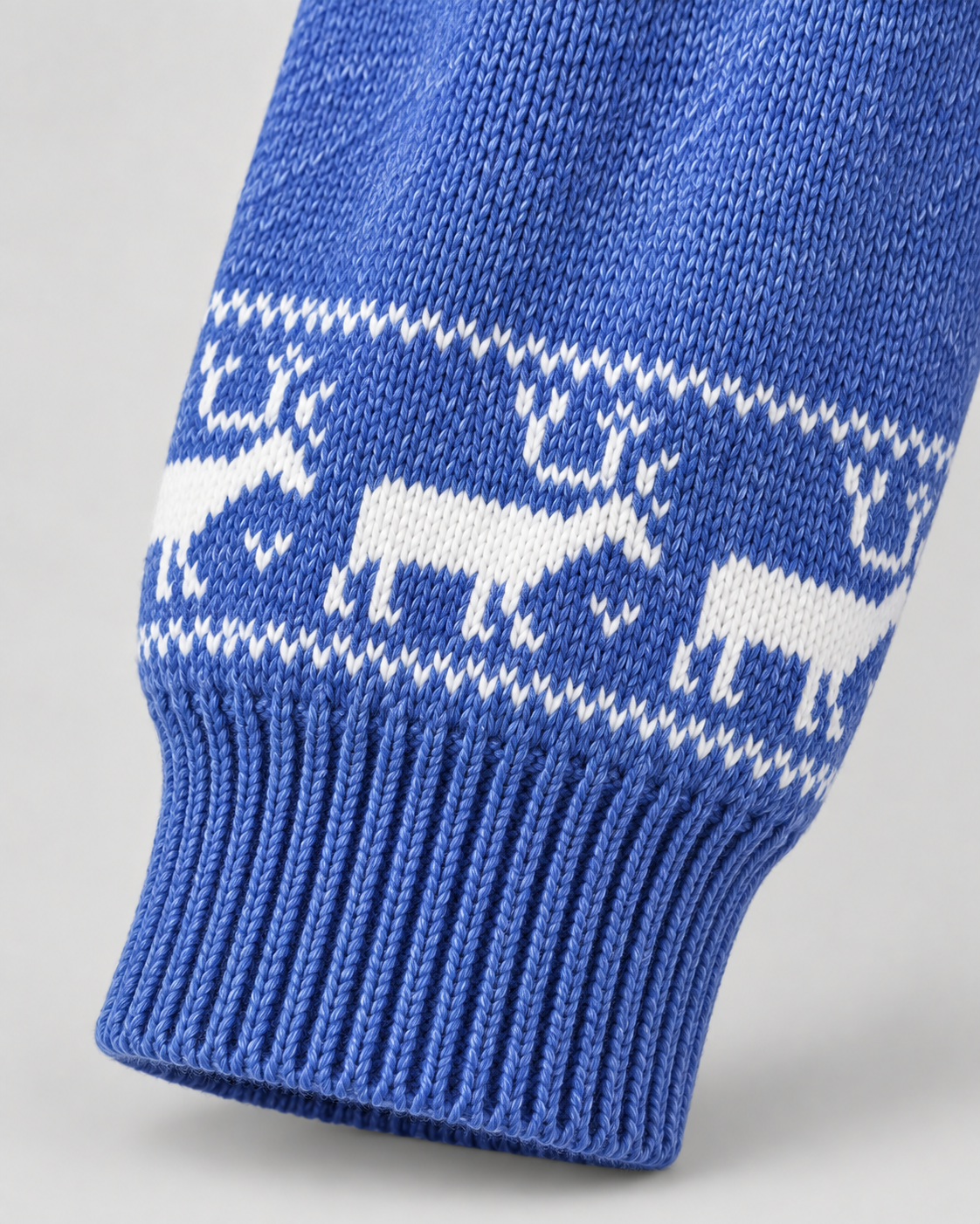 Women's Fair Isle Mock Neck Christmas Sweater with Reindeer Hem