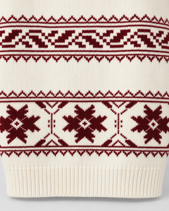 Jersey Fair Isle Mujer Copos de Nieve Cuello Redondo Oversize