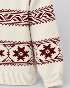 Jersey Fair Isle Mujer Copos de Nieve Cuello Redondo Oversize