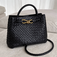 Women's Woven Vegan Leather Tote Bag - Everyday Shoulder Bag